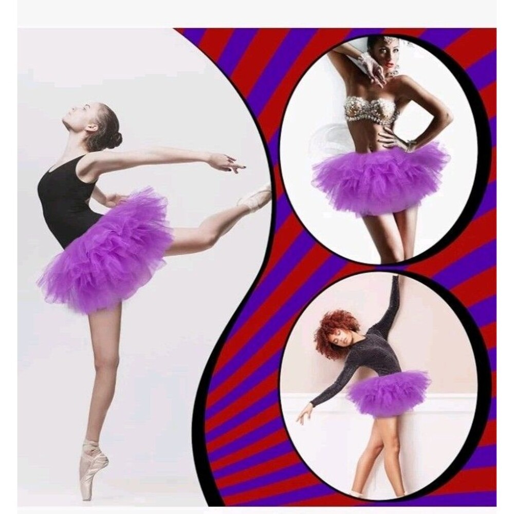 5 Layer Tulle Start 80s Outfit For Women Puffy Adult Tutu Halloween Costume...